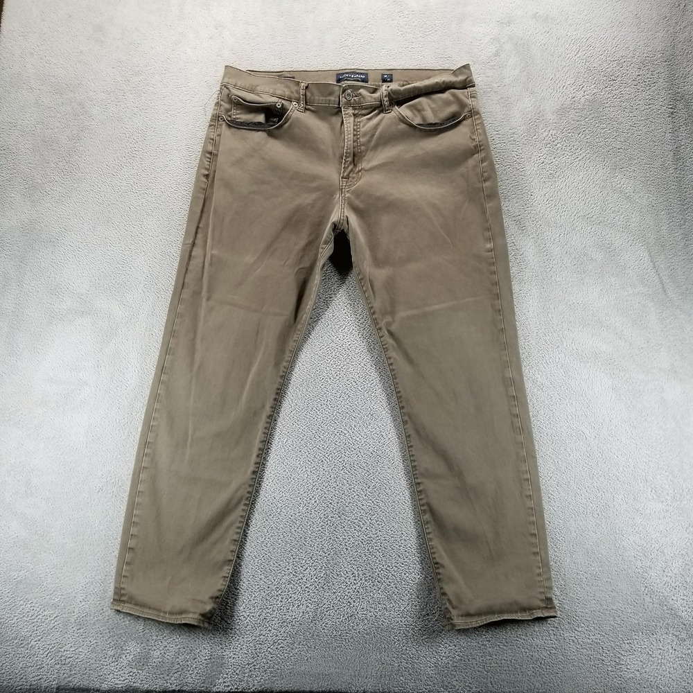 Lucky Brand Jeans Mens 38x30 Brown 121 Slim Straight Comfort Mid Rise - Picture 1 of 10